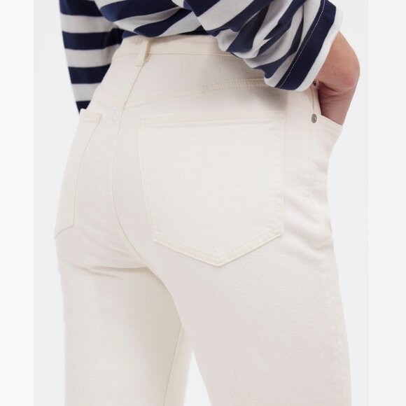 Madewell The '90s Straight Jean - Size 24 Tall - White Stretch High Rise Jeans - Picture 7 of 14